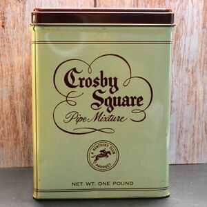 Vintage Crosbey Square Pipe Tobacco Tin One Pound Home Decor Collectible